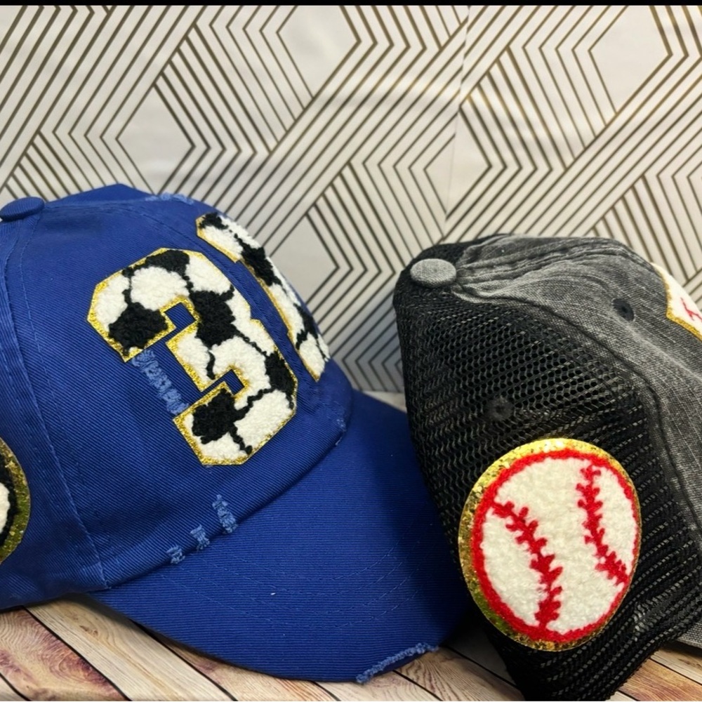 Baseball soccer football hats custom to your child number
